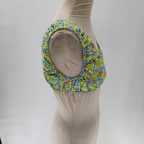 YLLW CLEO THE LABEL FLORAL COTTAGE CORE bra top v neck 100% cotton - Picture 8 of 8